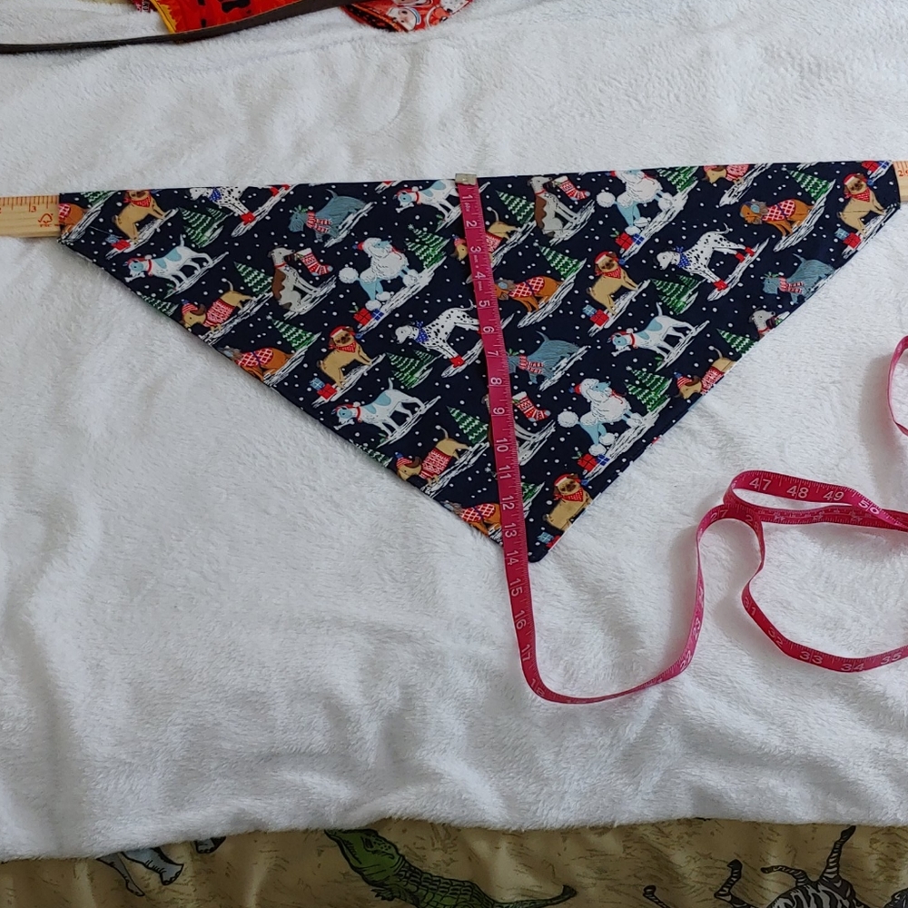 Christmas dog bandana length multicolor size large
